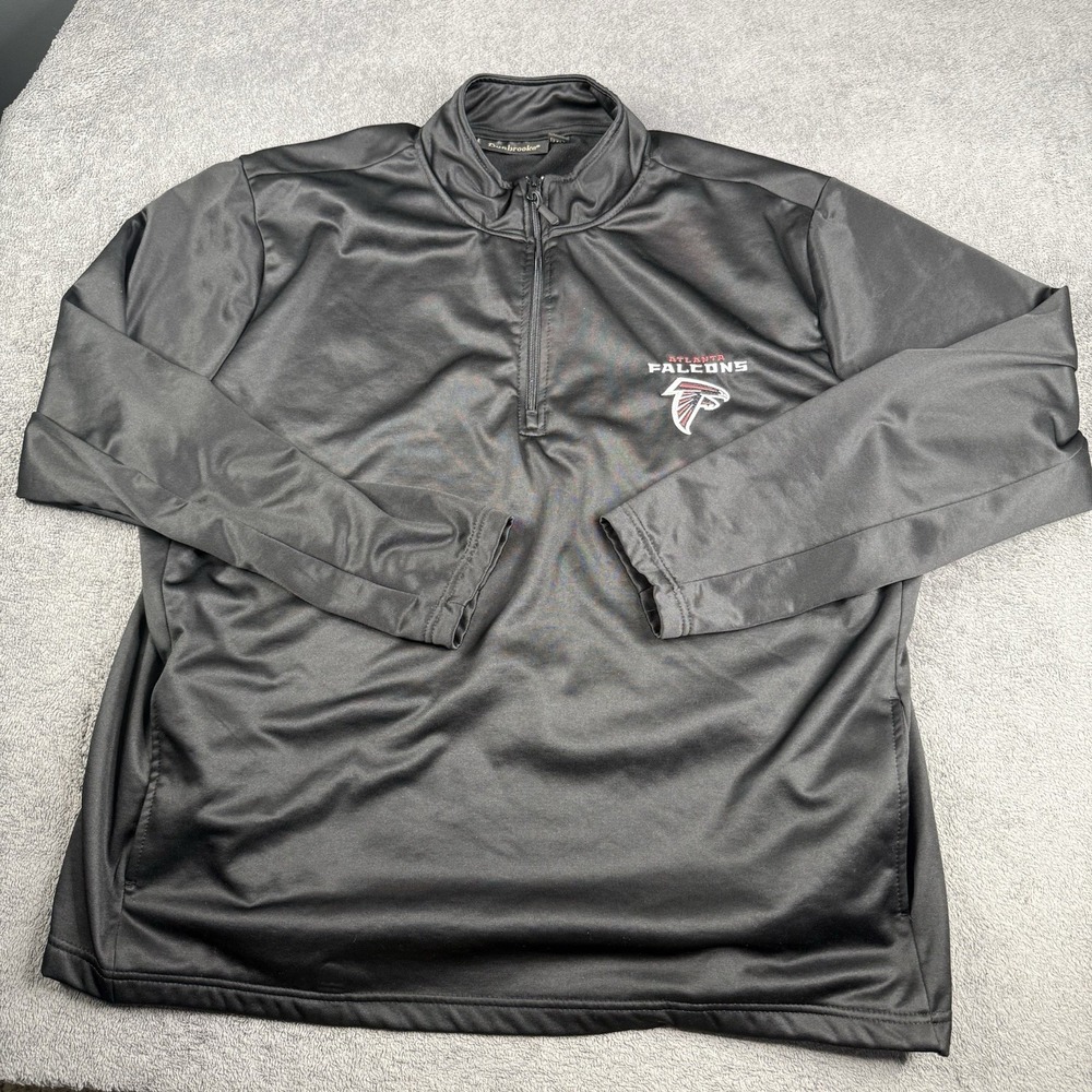 Atlanta Falcons 1/4 Zip Pullover Men's 2XL Black Polyester